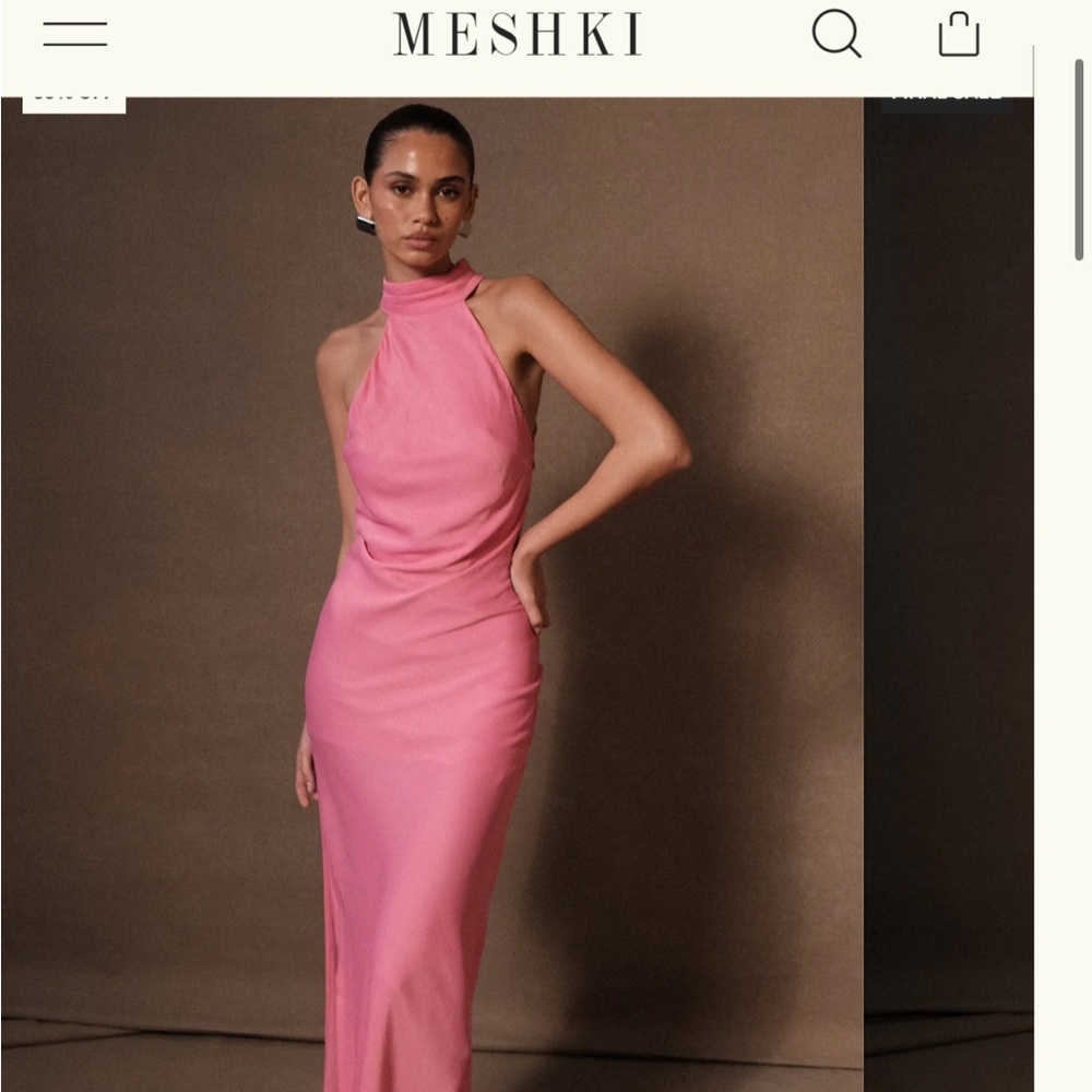 Meshki Elegant Pink Sleeveless Gown